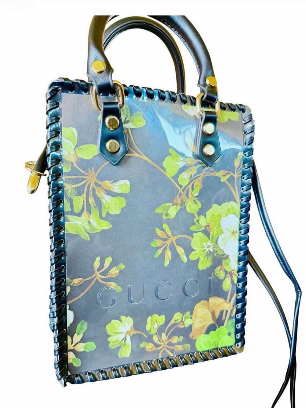 OOAK Upcycled Gucci Floral Handbag – Hand-Laced Crossbody Tote - Picture 7 of 12